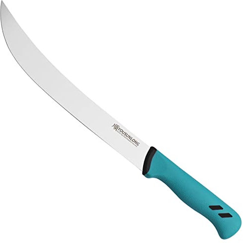 YOUSUNLONG Cimeter Fleischermesser 10 Zoll - gebogenes Messer - Edelstahl mit hohem Kohlenstoffgehalt und flexibler Klinge - Fleisch- und Schinkenschneider - Metzger Fleischmesser