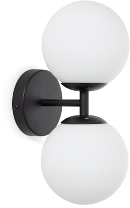 LEDKIA LIGHTING Wandleuchte aus Metall und Glas Balts Duplo Schwarz