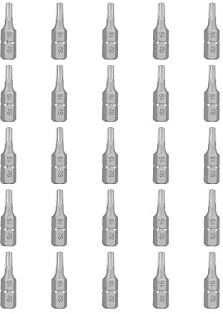 Torx Bit Set, 25 Stück Verbesserte Qualität Torx Bits T15, 25 mm Universal Bit-Sortiment für Elektrischer Bohrschrauber(Länge: 25 mm, 25 Stück)