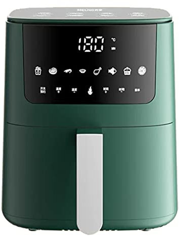 Fryers Air Fryer Household Compact 6L Hot Air Fryer Touch Control 24h Timer Auto Shut Off 1350 W Perfect For Small Households & Student Living (Color : Green, Size : 24 * 24 * 31cm)