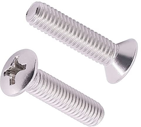 M6-1.0 x 12mm (30 pcs) Oval Head Phillps Drive Machine Screws, Cross Recessed Machine Screws with Slightly Raised Countersunk Head, 304 Stainless Steel 18/8, GB820