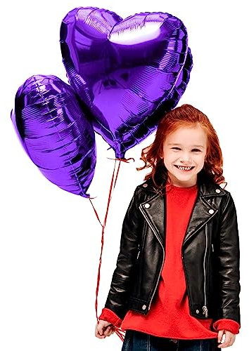 20 Stück lila Herzballons Valentinstag 18 Zoll Herzform Heliumballons,Herz Luftballons,Braune Aprikose Love Luftballons,Herz Luftballon,Herzluftballons Helium Geeignet für Hochzeit