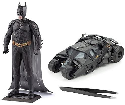 Metal Earth Premium Series 3D Metall Modellbausätze Batman 2er Set - Dark Knight und Tumbler Bundle mit Pinzette