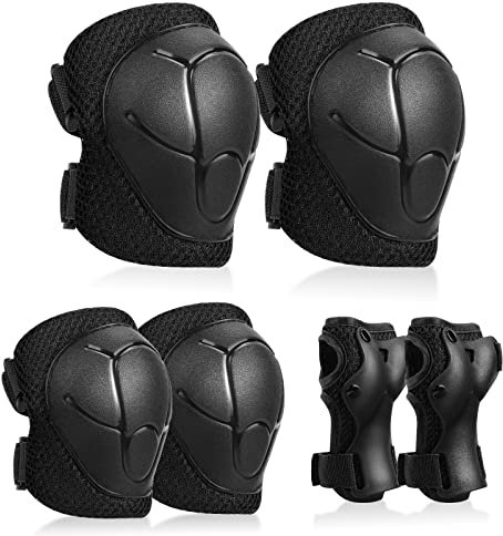 Knieschoner Kinder Schoner Set Inliner Schützer 6 in 1 Schutzausrüstung für 3-7 Jahre Kinder Ellenbogenschoner Handgelenkschoner Protektoren für Skateboard Roller Skaten Fahren