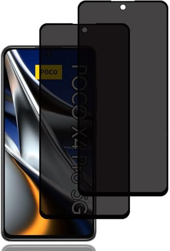 Protector Pantalla de Privacidad para Xiaomi Poco X4 Pro 5G [2 Piezas], Cristal Vidrio Templado Antiespia, Dureza 9H, Sin Burbujas, Anti-Rasguños, Anti-Espía Protector Pantalla para Xiaomi Poco X4 Pro