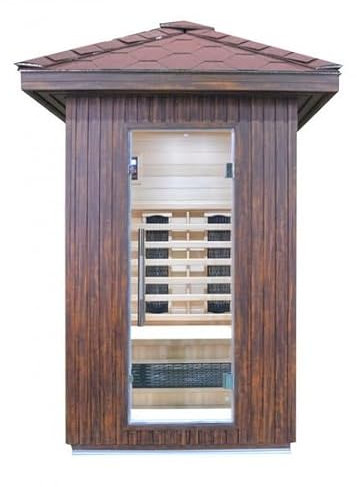 Bagno Italia Sauna infrarouge 120 x 105 cm avec toit adapté pour l'installation à l'extérieur chromothérapie