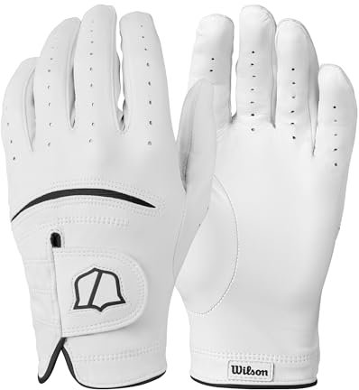 WILSON Staff Model Golfhandschuh für Herren, rechte Hand, Weiß/Schwarz, Größe M