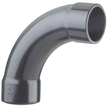 Plasson - Raccord PVC pression pour piscines - COUDE GRAND RAYON PVC PRESSION 90° FF à coller - Ø40 - PLASSON