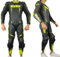 Tuta per moto in pelle intera monopezzo 1 pezzo racing pista con saponette e gobba (M)