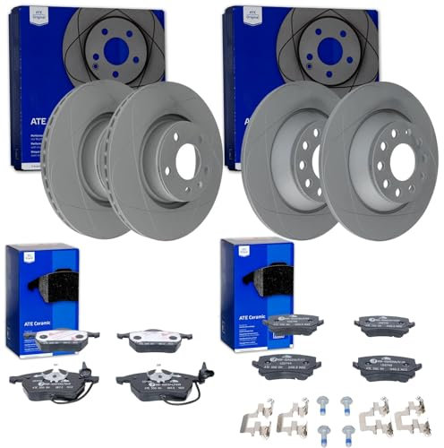 ATE PowerDisc Bremsscheiben + Beläge vorne + hinten passend für A6 4F C6