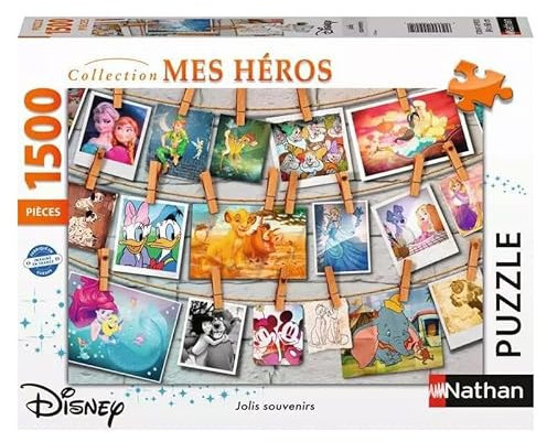 Nathan - Puzzle 1500 Teile – Schöne Erinnerungen – Disney – Erwachsene und Kinder ab 14 Jahren – Hochwertiges Puzzle – perfekte Integration – Meine Helden Kollektion -12000941