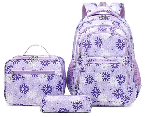 TCYIN Schulrucksack Mädchen Teenager Schule Rucksack Damen Schulranzen Kinder Wasserdicht Schultasche Bookbag Daypack für Reise Sport