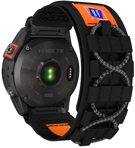Kompatibel mit Garmin Fenix 8 51mm Armband, 26mm Quickfit Armband Verstellbares Sportarmband Nylon Kompatibel für Garmin 6X/6X Pro/7X/7X Pro/5X/5X Plus/Fenix 3/3 HR/Descente MK1/MK2/MK3/Epix Pro 51 mm