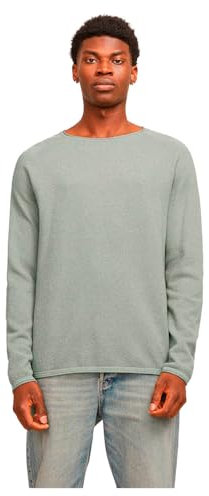 JACK & JONES Jjehill Knit Crew Neck Noos, Suéter Hombre, Iceberg Green Detail Twist, XXL