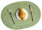 Wambere 6 Stück Oval Tischsets, Hitzebeständig, Rutschfest, Abwischbar, Geflochten, Für Hochzeit, Fest, Geburtstag, Restaurant, Küche, 50x30cm, Grün