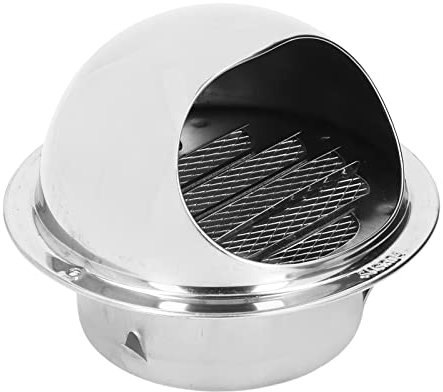 Bouche d'évacuation pour hotte murale, grille de ventilation ronde en acier inoxydable, coupe-vent, étanche à la pluie Bouche d'évacuation murale à mailles fines (110 mm/4,3