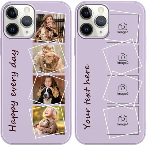 Personalisierte Handyhülle für iPhone 11,Personalisiert Hülle mit Eigenem Foto Bedrucken Bild Text Selbst Gestaltet Schutzhülle, Violett Silikon Stoßfest Individuelle Custom Case