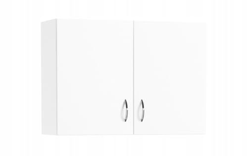 .Deftrans Hänge-Küchenschrank weiß Single 80 x 60 x 30 cm, Aufsatzschrank für Küchenstauraum mit Zwei Türen, Küchenschrank, Medizinschrank- Badmöbel