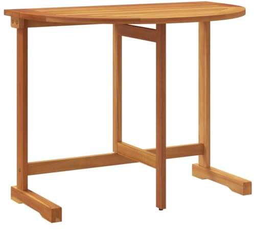 Makastle Balkontisch Klappbarer Gartentisch Massivholz Akazie Klapptisch 90x60x72 cm Kleiner Holztisch für Balkon oder Terrasse, Braun