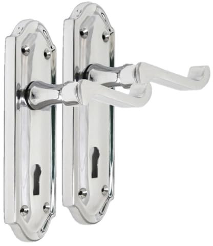 Epsom Door Handle Polished Chrome Lever Lock Set – Lever on Backplate – Includes 3 Lever Sash Lock – 1 Pair