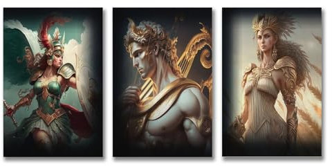 Poster mit antiken griechischen Mythologie, Götter, coole Kunstwerke, Gemälde, Wandkunst, Leinwanddrucke, hängende Bilder, Poster, 30 x 45 cm, 2 Stück