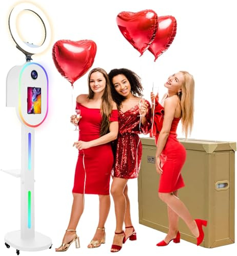 ZLPOWER Photo Booth für iPad 10,2 Zoll, 11 Zoll, 11 Zoll, 12,9 Zoll und für Kamera, Dualuse, Selfie-Station, Schalenständer, App-Steuerung, RGB-Ringlicht, Musik-Synchronisation, Lichtbox