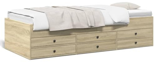 Festnight Tagesbett 90x200 cm Bett Sofabett Einzelbett mit Stauraum Jugendbett mit Schubladen Gästebett Funktionsbett Stauraumbett Bettsofa Kinderbett Schlafsofa Bettgestell Holz Holzbett
