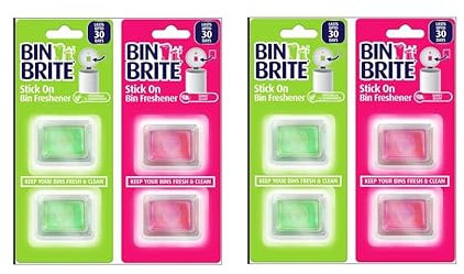 8x Stick ON Bin Freshener Smelling FRESH Dustbins Swing Pedal Air Fragrance Berry Blast | Citronella & Lemongrass - Bundled by Smart Cutie