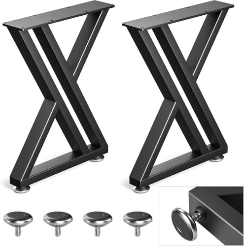 Likapop Lot de 2 pieds de table basse en métal de 40,6 cm, robustes en forme de diamant, parfaits pour le petit déjeuner, le bar, la table à manger, les pieds de meubles industriels (30 cm x 40 cm)