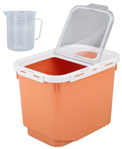 Baxnore Thickened PP PET Airtight Rice Storage Container, Large Capacity Flip Top Grain Bin with Wheels, Transparent Kitchen Pantry Organizer for Flour Food (-3118230404513)