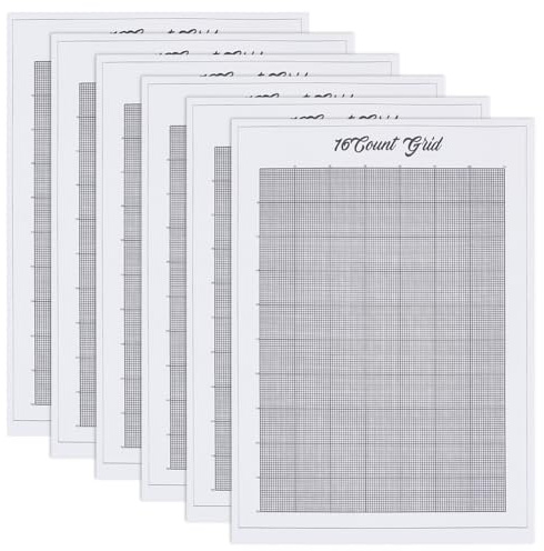 FREEBLOSS 6 Blatt 16CT Wasserlösliches Kreuzstich Millimeterpapier Auflösbares Stick Transferpapier Abwaschbare Kreuzstich Rohlinge Für Die Reparatur von Kleidungsstickereien 8.3x11.7