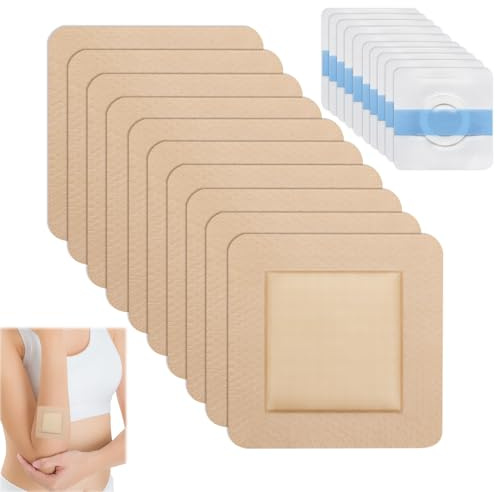 20 PCS Dekubitus Pflaster 10 * 7.5cm*7.5cm Schaumverband Selbstklebend 10 * 7cm*7cm Schaumverband Schaumpflaster Schaumstoff Wundauflage