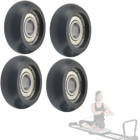 Ersatzrollen für Rudergeräte und Fitnessgeräte, 32 mm Durchmesser, 8 mm Bohrung, stabile Kunststoff- und Stahlkonstruktion, 4er-Set für leisen und reibungslosen Betrieb