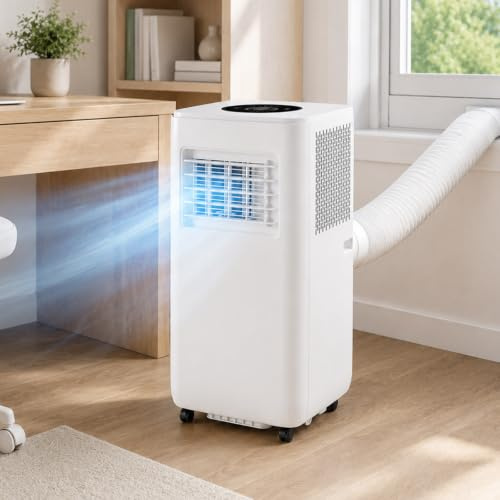 Aire Acondicionado Portátil, Unidad de 13000 BTU con Control Remoto 4000W | Temporizador de 24 horas y pantalla digital; para refrigeración y ventilación de habitaciones grandes en el hogar.