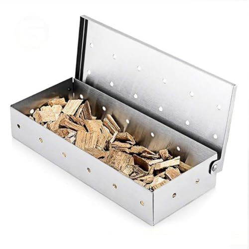 Edelstahl Räucherbox 22cm für Gasgrill Holzkohle