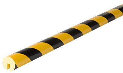 Knuffi 10021 Polyurethanschaum Kantenschutzprofil, Typ B, Gelb/Schwarz, 40mm Durchmesser, 5m Länge