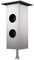 Bar-Konsole JUMBO Powerstation gerade | 80x80 mm | Edelstahl Effekt | Höhe: 230 mm | mit 2 SCHUKO-Steckdosen | 1 Stück