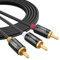 Cinch Kabel 5M, CableCreation 3xRCA Stecker auf 3xRCA Stecker, Video-Audio-AV Y-Splitter-Kabel Kompatibel mit Set-Top-Box, Lautsprecher, Verstärker, DVD-Player usw. 24K Vergoldetem Anschluss/16FT