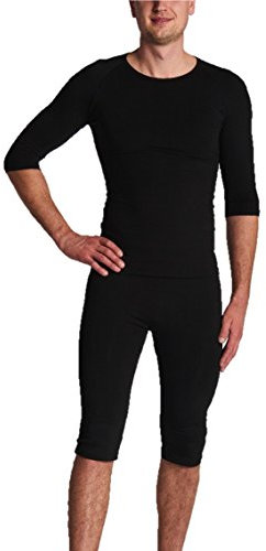 Gina's Bodywear Herren EMS-Wäsche, Trainingsanzug, Oberteil und Hose im Set, optimale Impulsweiterleitung (Schwarz, XXL)