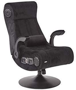 X-Rocker Deluxe Gaming Chair, 4.1 Surround Sound Multi-Media Seat with Bluetooth Wireless Speakers, Subwoofer and Vibration, Padded Armrests, Lumbar Support Cushion and Upholstered Fabric - BLACK