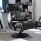 X-Rocker Deluxe Gaming Chair, 4.1 Surround Sound Multi-Media Seat with Bluetooth Wireless Speakers, Subwoofer and Vibration, Padded Armrests, Lumbar Support Cushion and Upholstered Fabric - BLACK