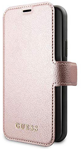Neu Guess Iridescent Book Case for Apple iPhone 11 Pro Max Black Rose