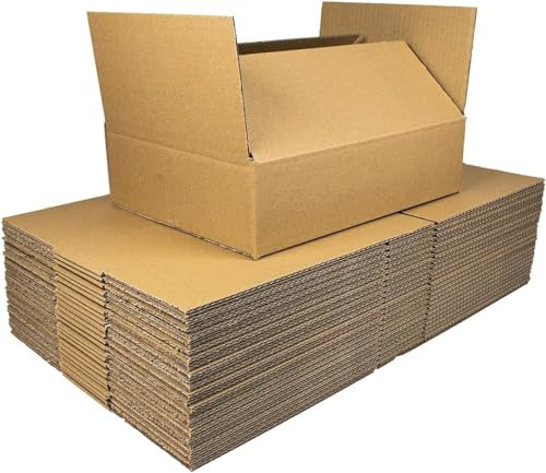 iDEALS UK PACKAGING LTD 12'' x 9'' x 2.5 A4 Size shallow depth cardboard packaging shipping boxes - 305x229x64mm internal measurements - 25 Pack