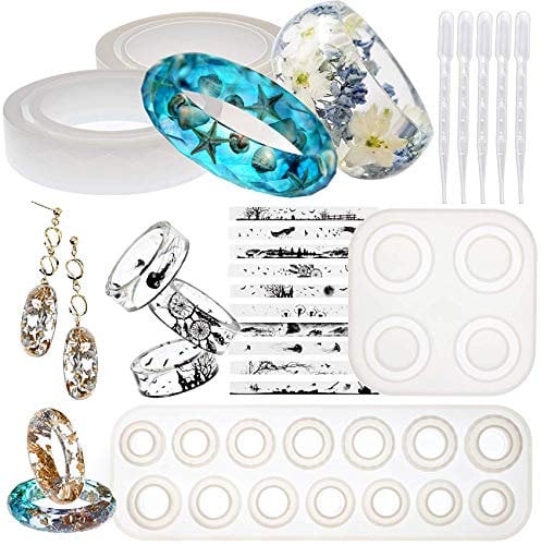 Armband Silikonform Ring Armreif Epoxidharz Formen Ohrringe Schmuckherstellung Kunsttropfer Harzfolien Set