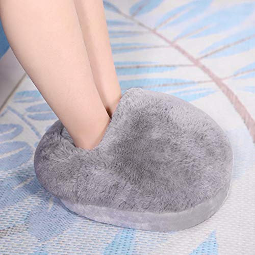 Raguso USB Rechargeable Foot Warmer Cushion Electric Heater Winter Foot Warmer for Winter Office Heating Slippers Shoes Heating Shoes Insole Heater (Gray)