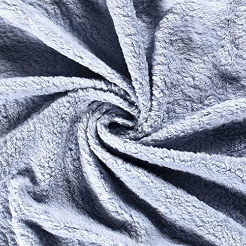 50x150cm Teddystoff Baumwoll-Fleece Teddyplüsch Meterware Farbwahl, Farbe:babyblau