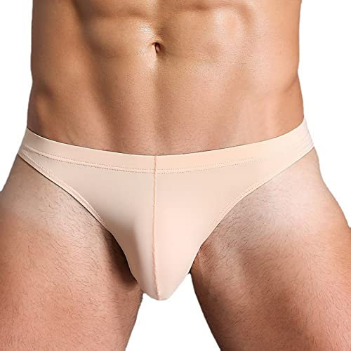 Faringoto Slip ultra léger et respirant en soie glacée pour homme en micro maille respirante pour se détendre la nuit, Couleur chair, XL