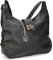CAPRICE Damen Schultertasche aus Leder Mittelgroß, Schwarz (Black Nappa), 1