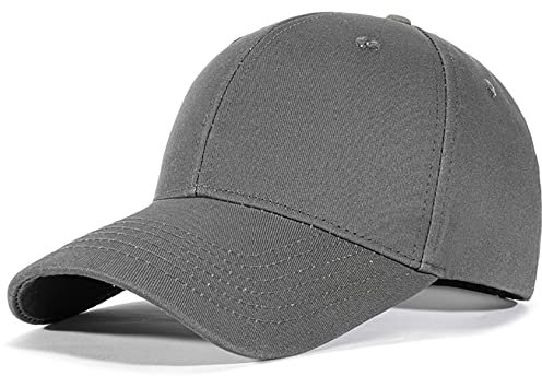 Bakicey Baseball Cap Unisex - Kappe Aus Baumwolle für Erwachsene, Casual Reine Farbe Baseboard Mütze Verstellbar für Damen Und Herren (Dunkelgrau)
