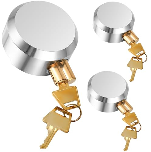 Hotop 3 Pcs Hidden Shackle Padlocks Puck Lock Keyed Alike Trailer Puck Lock 2-7/8 Hidden Heavy Duty Padlocks with 6 Pcs Keys for Trailer Pucks Padlock